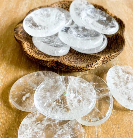 Clear Quartz Crystal Worry Stone