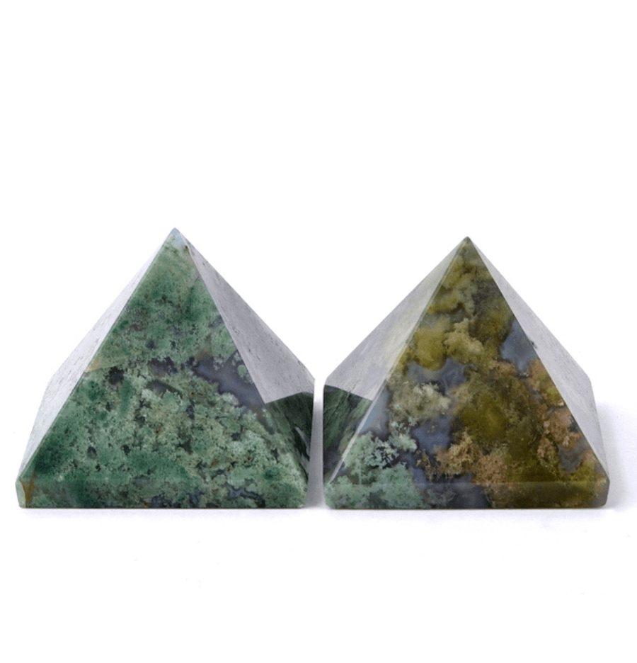 Moss Agate Crystal Pyramid - Spirit and Stardust