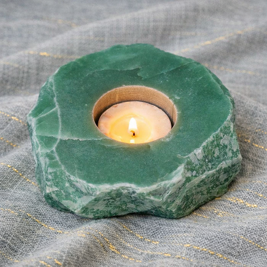 Green Quartz Candle Holder