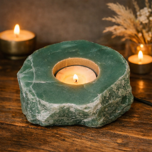 Green Quartz Candle Holder