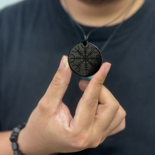 Shungite Norse Vegvisir Pendant Necklace