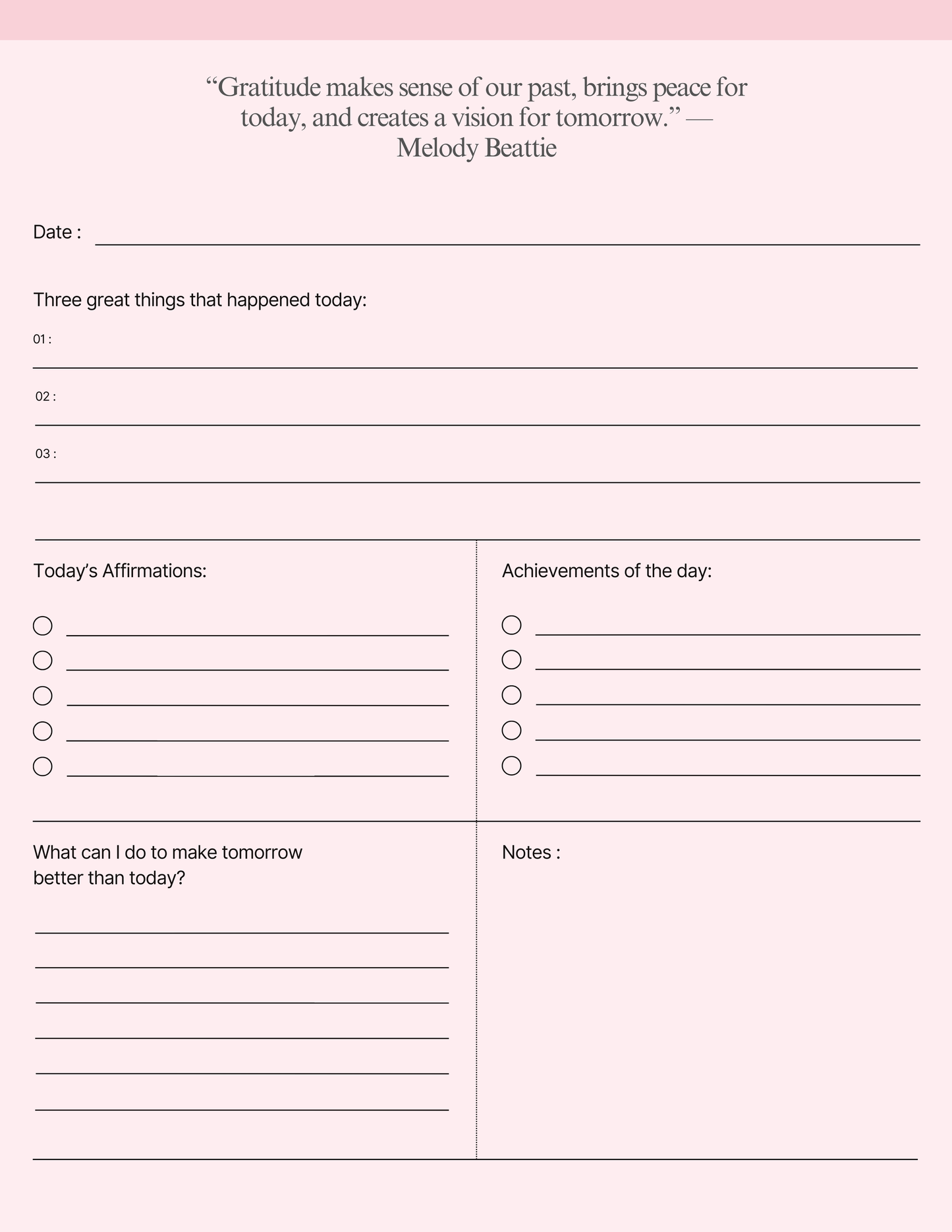 90-Day Gratitude Journal with Daily Quotes - Digital Download