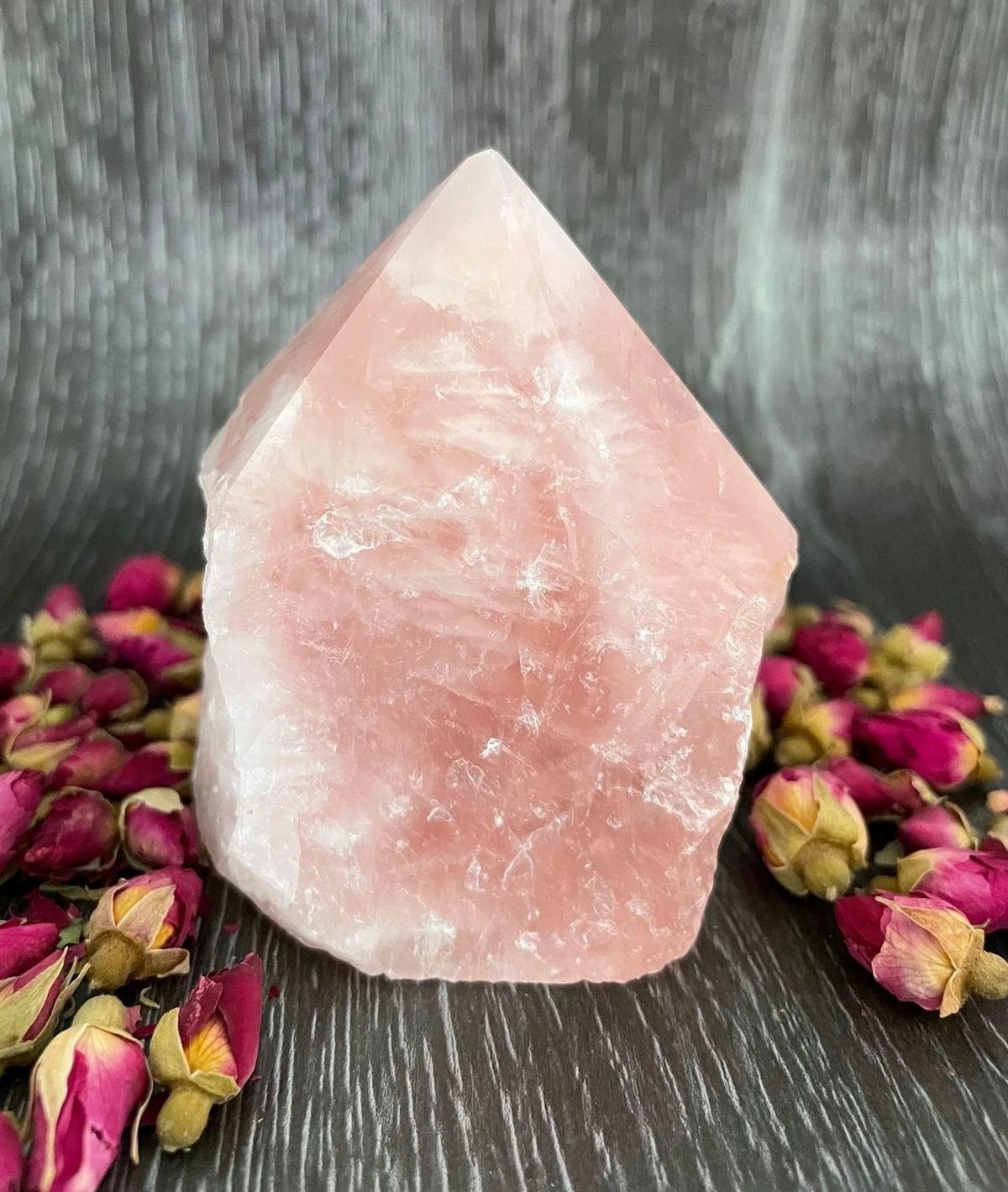 Rough Raw Rose Quartz Point Lamp