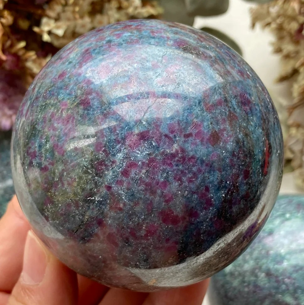 Kyanite Ruby Crystal Sphere