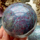 Kyanite Ruby Crystal Sphere