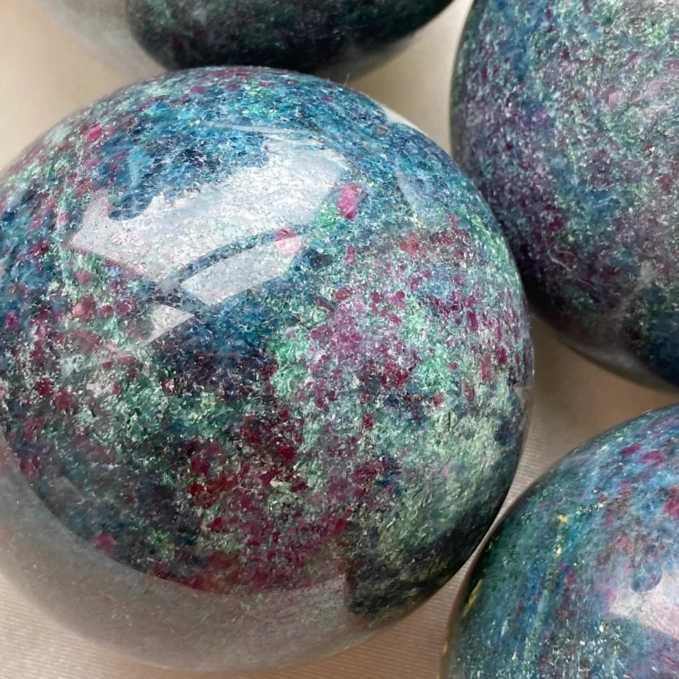 Kyanite Ruby Crystal Sphere