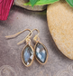 Labradorite Copper Encased Oval Earrings