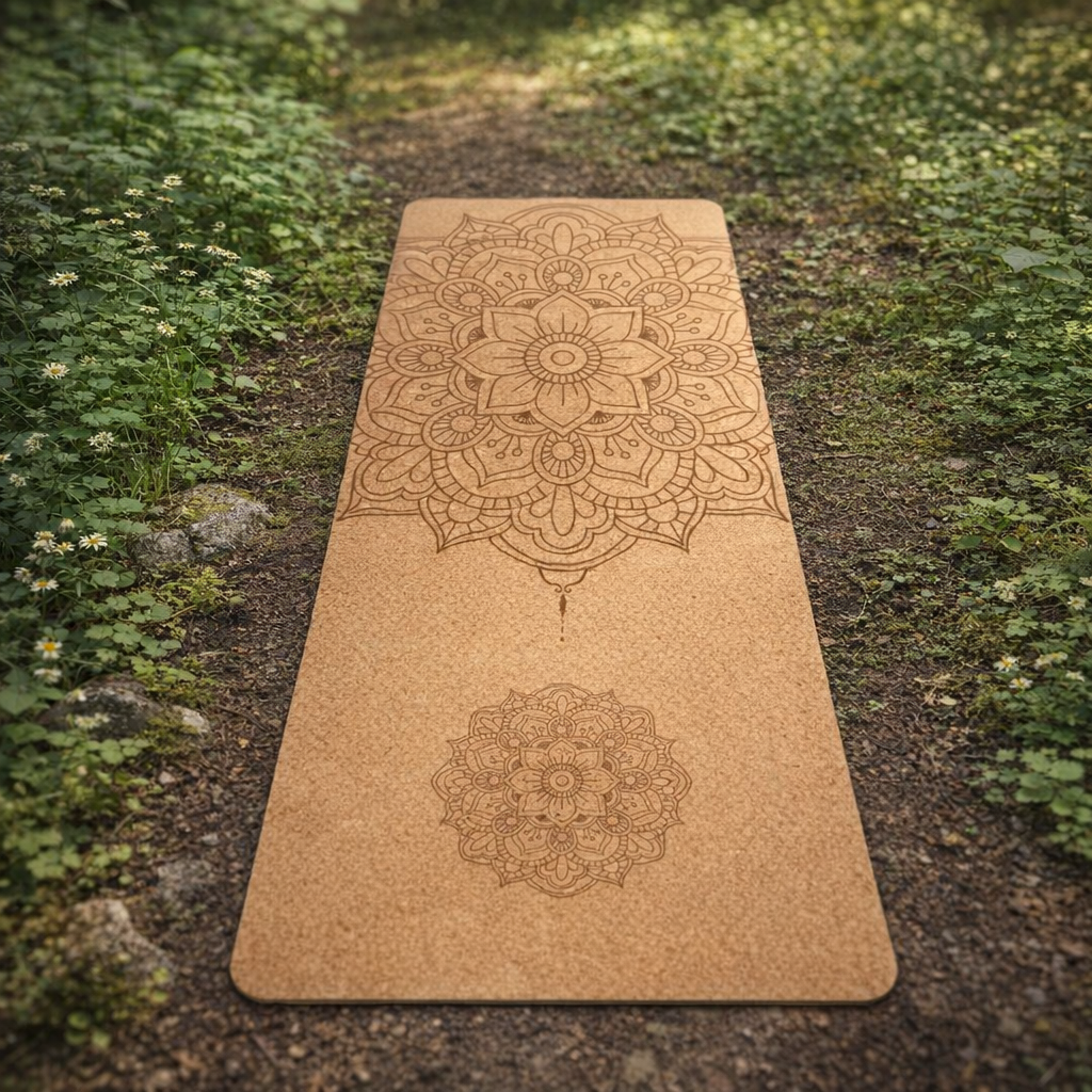Eco-Friendly Mandala Cork Yoga Mat