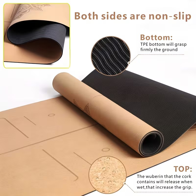 Eco-Friendly Mandala Cork Yoga Mat