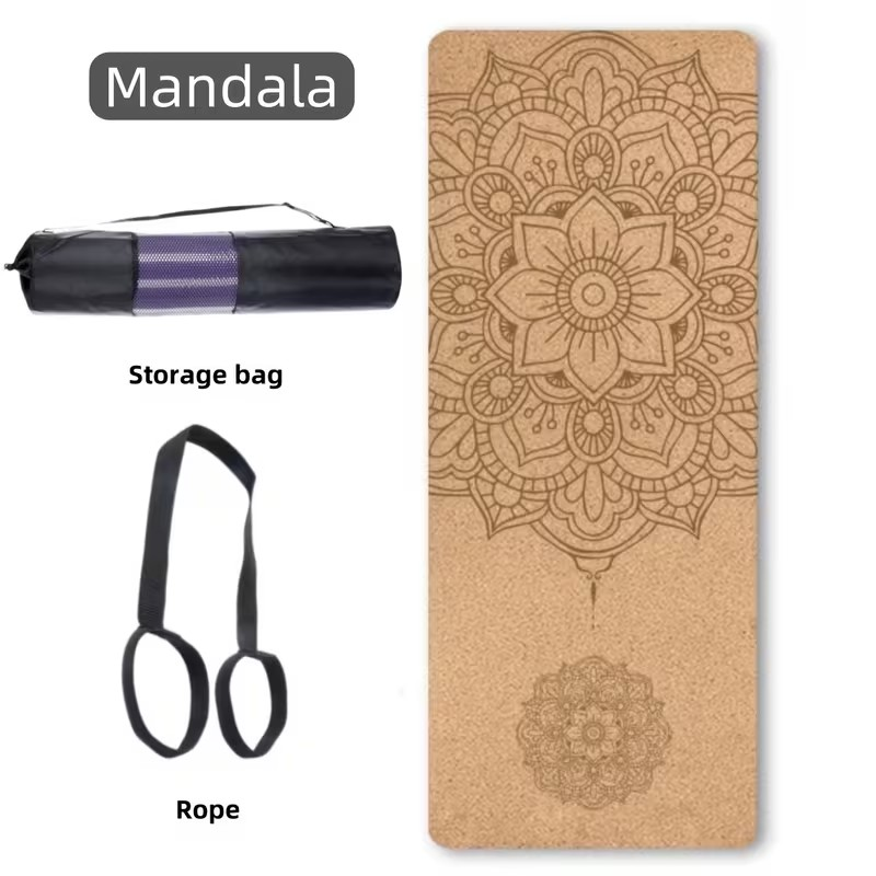 Eco-Friendly Mandala Cork Yoga Mat