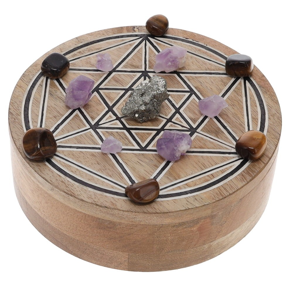 Metatron Wooden Grid Box