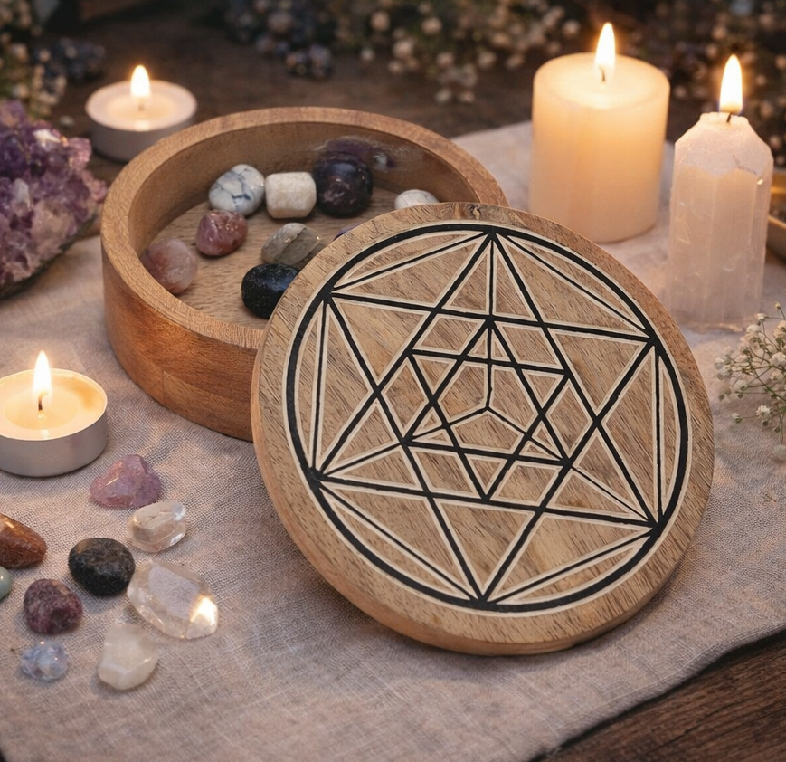 Metatron Wooden Grid Box