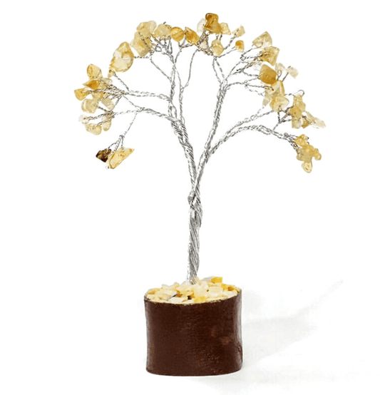 Citrine Mini Gemstone Tree With Timber Base - Spirit and Stardust