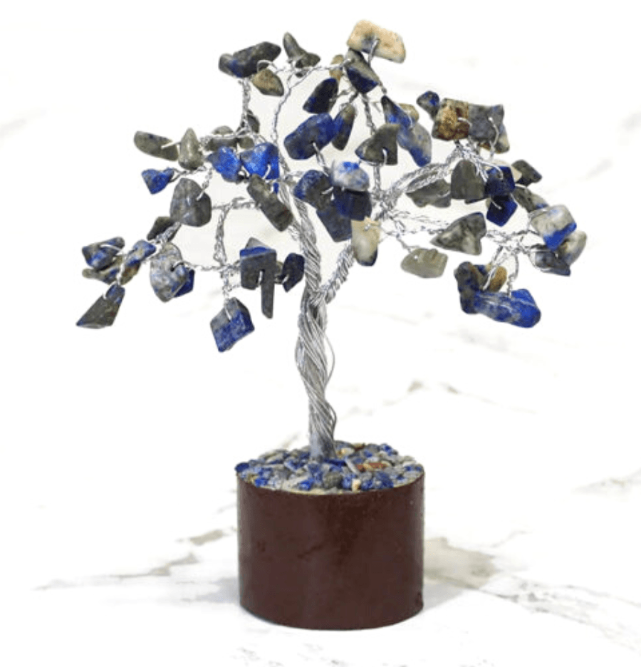 Lapis Lazuli Mini Gemstone Tree With Timber Base - Spirit and Stardust
