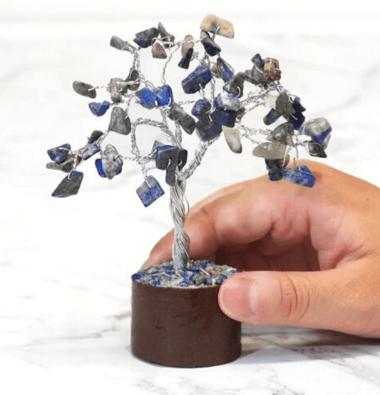 Lapis Lazuli Mini Gemstone Tree With Timber Base - Spirit and Stardust