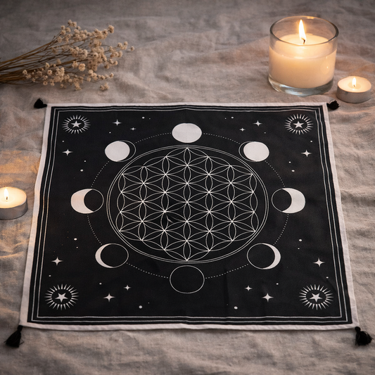 Altar Cloth: Moon Phase Crystal Grid