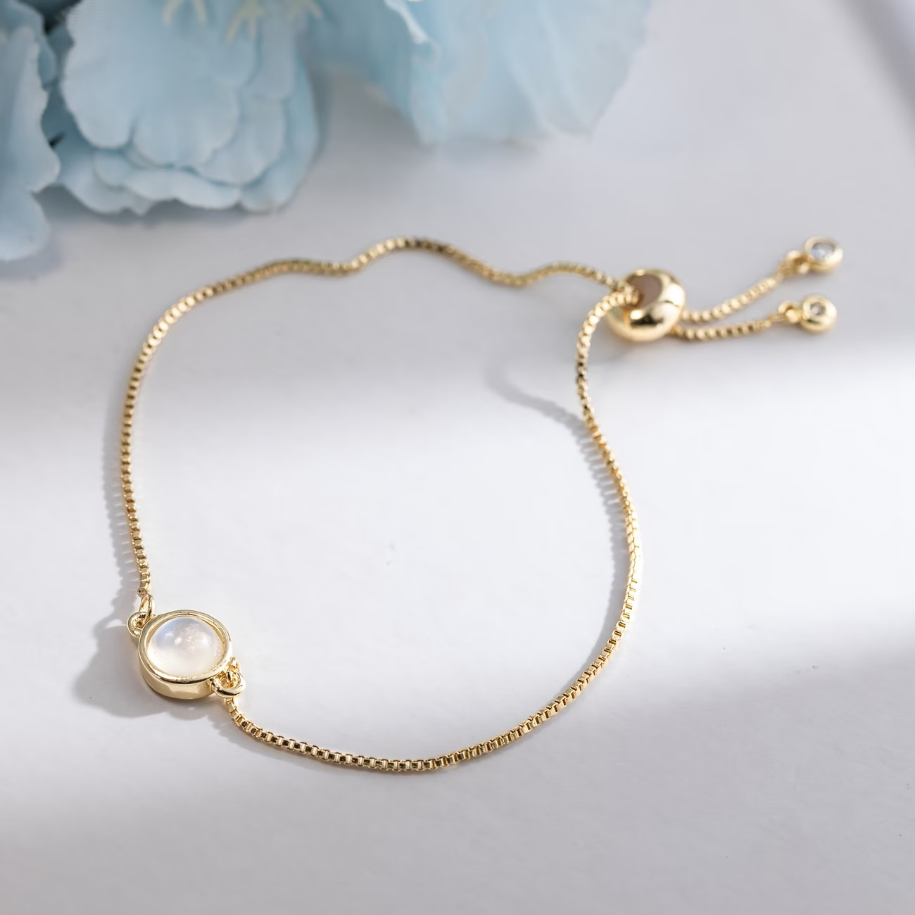 Moonstone 18K Gold Plated Bracelet