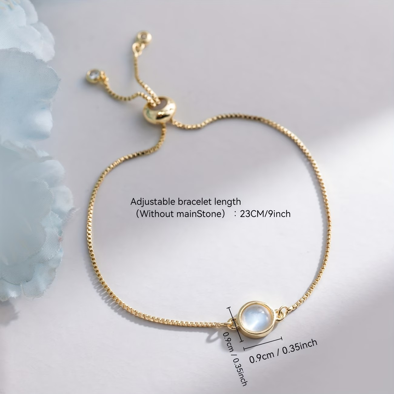 Moonstone 18K Gold Plated Bracelet