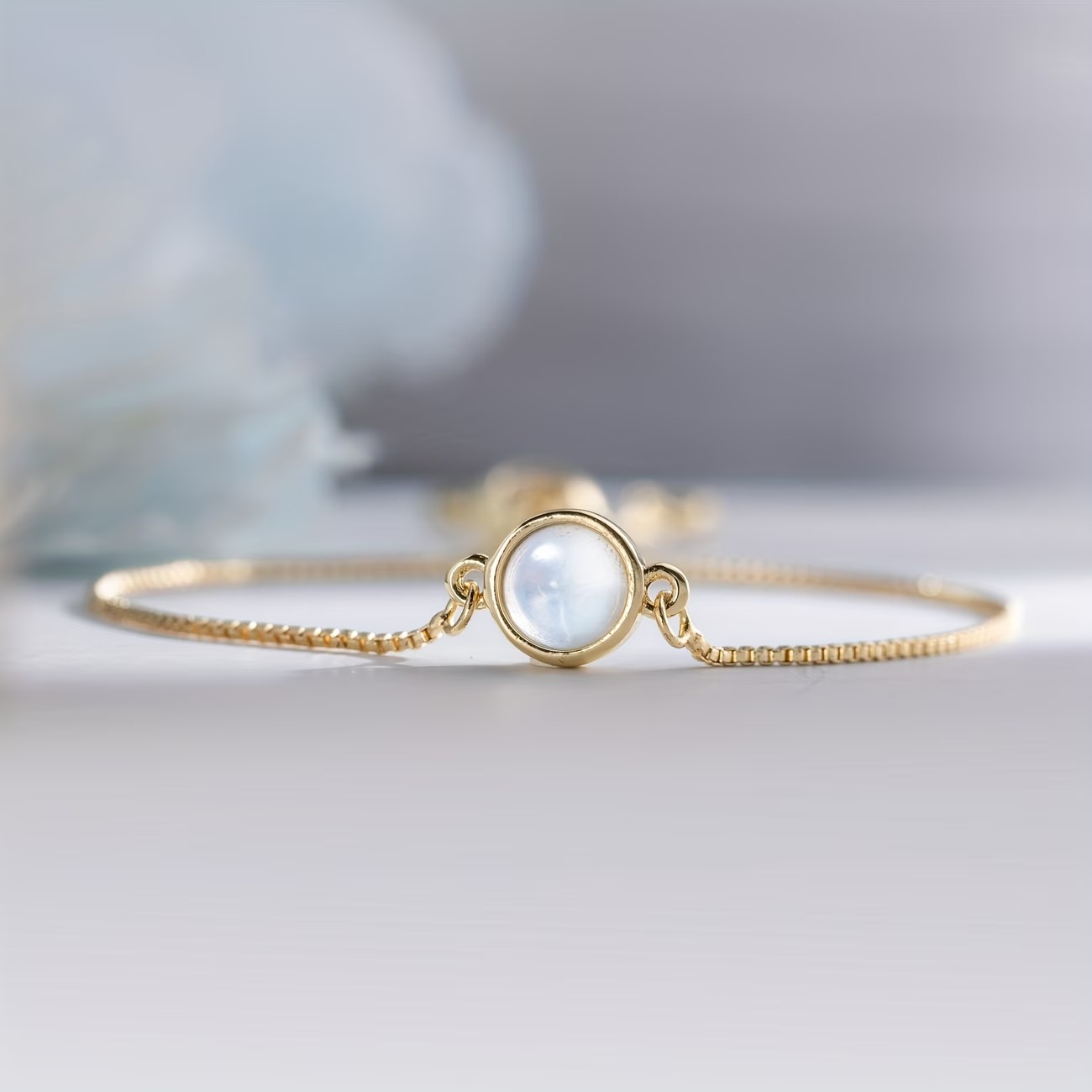 Moonstone 18K Gold Plated Bracelet