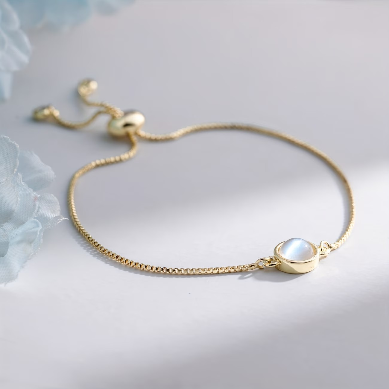 Moonstone 18K Gold Plated Bracelet