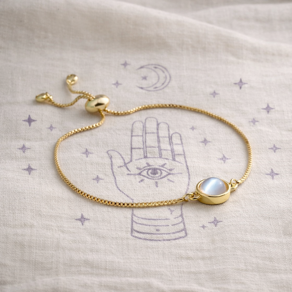 Moonstone 18K Gold Plated Bracelet