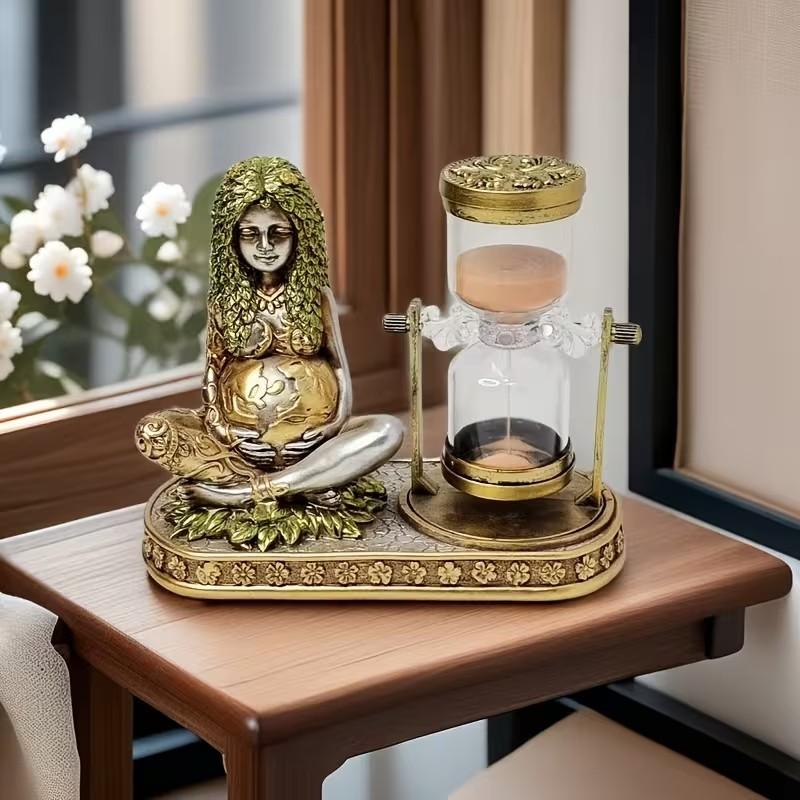 Gaia Goddess & Hourglass Sculpture