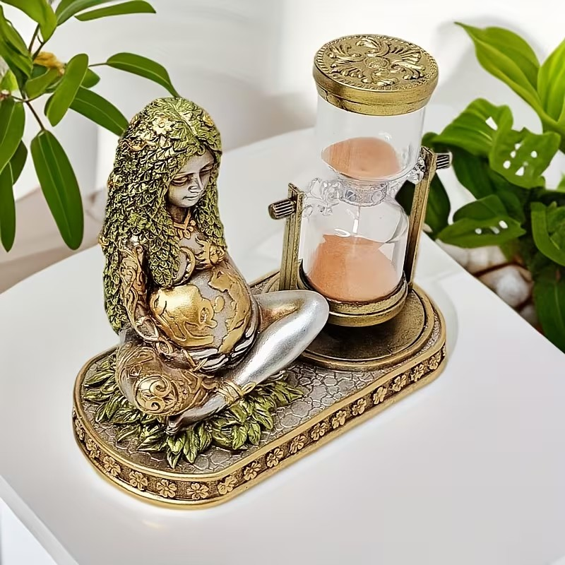 Gaia Goddess & Hourglass Sculpture