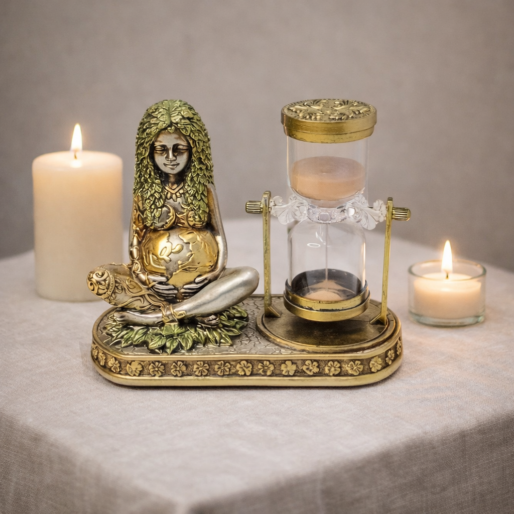 Gaia Goddess & Hourglass Sculpture