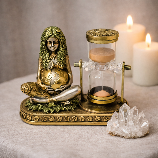 Gaia Goddess & Hourglass Sculpture