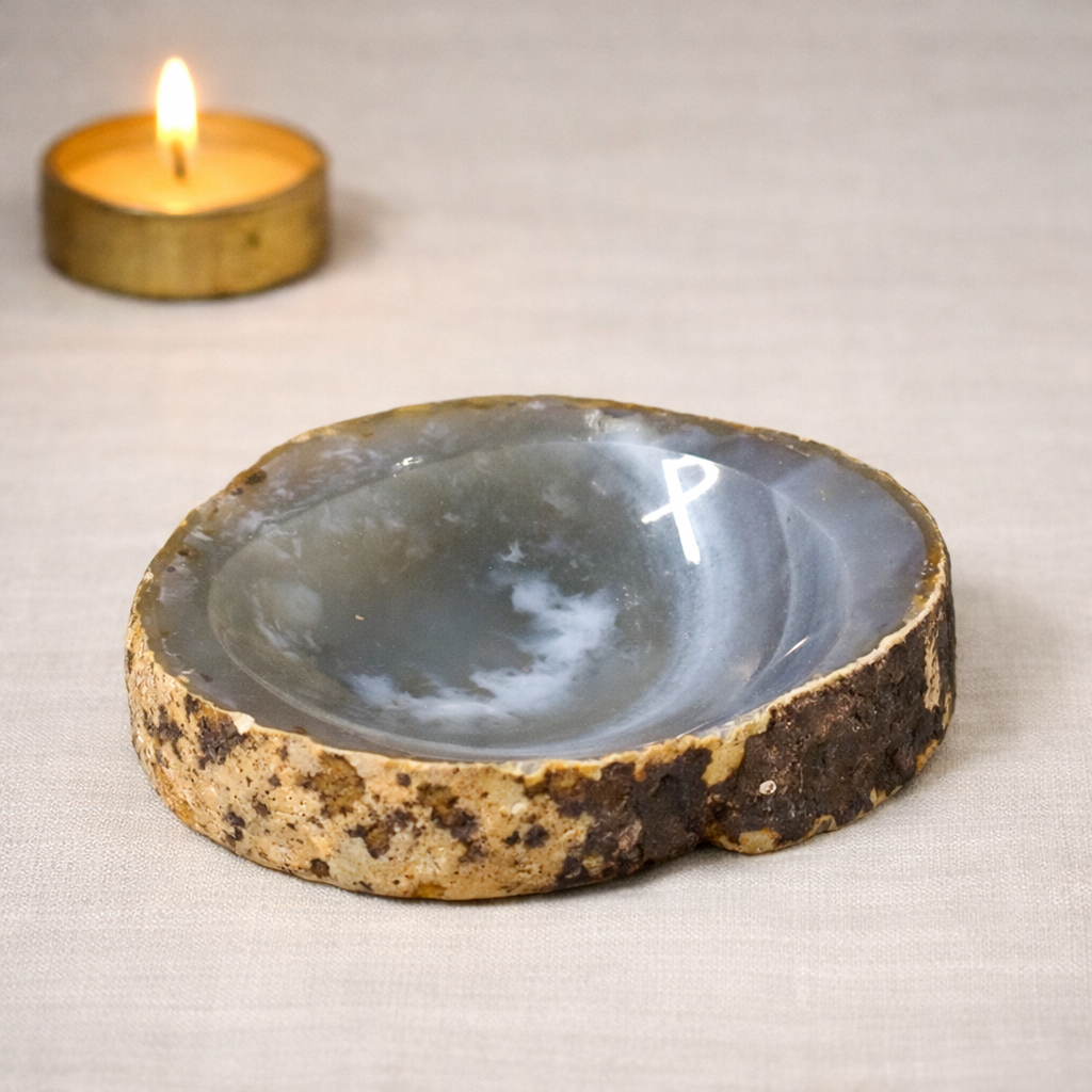 Natural Agate Polished Bowl