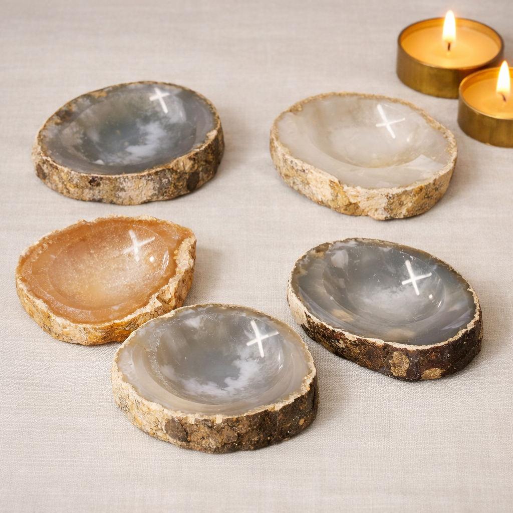Natural Agate Polished Bowl