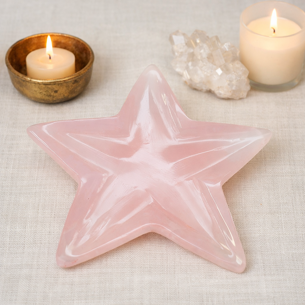 Pink Calcite Star Plate