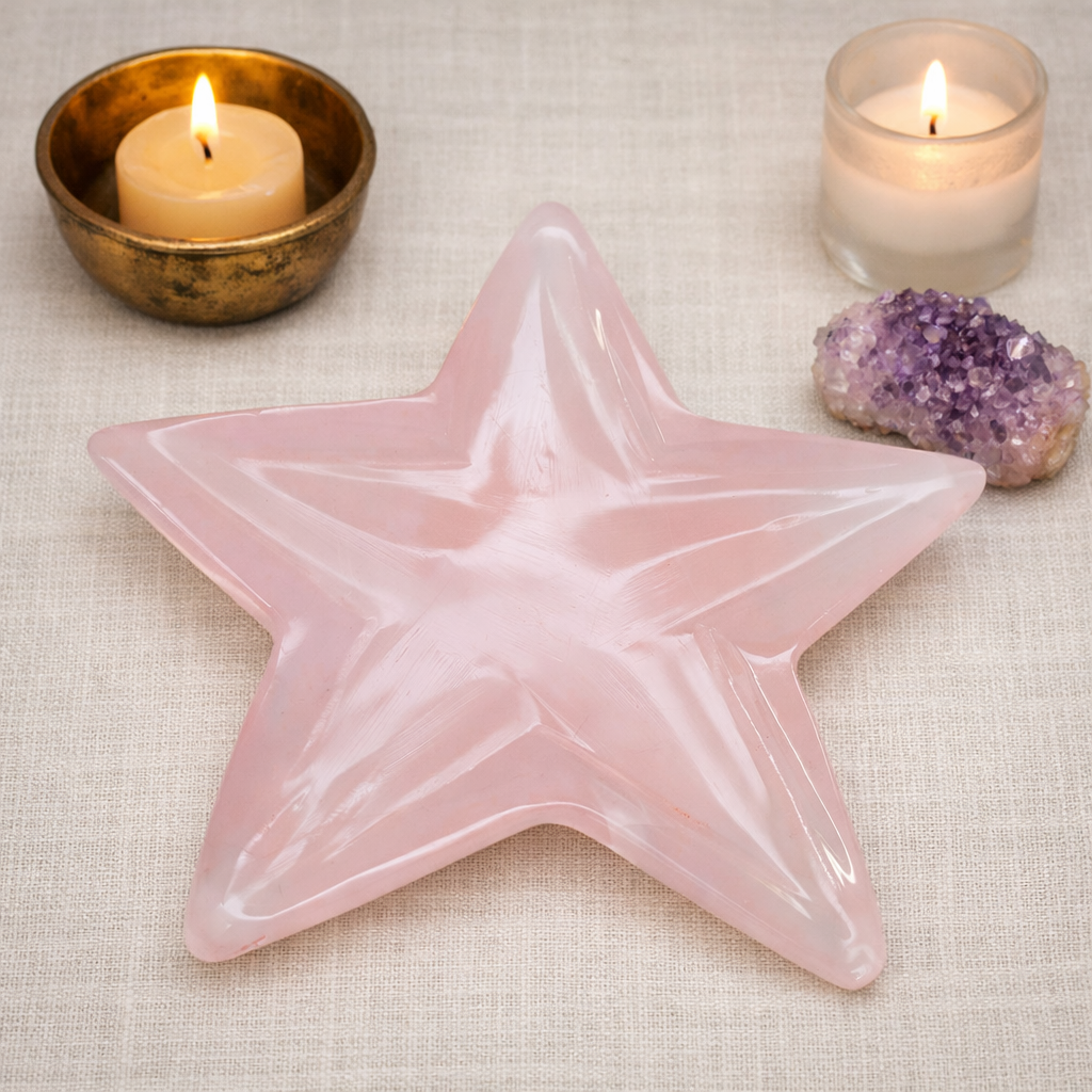 Pink Calcite Star Plate