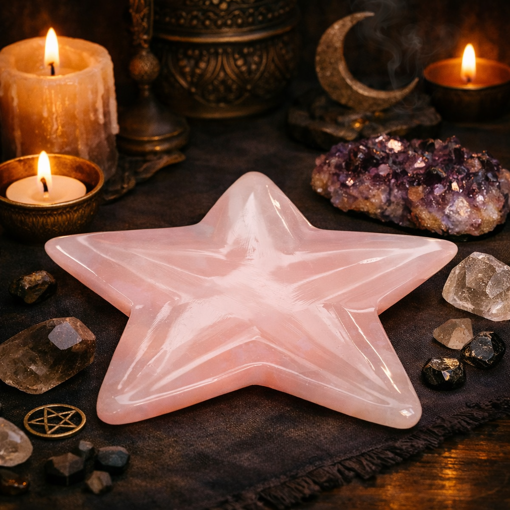 Pink Calcite Star Plate