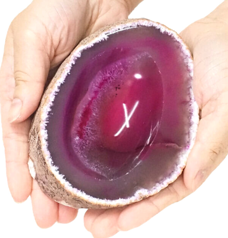Pink Agate Polished Bowl