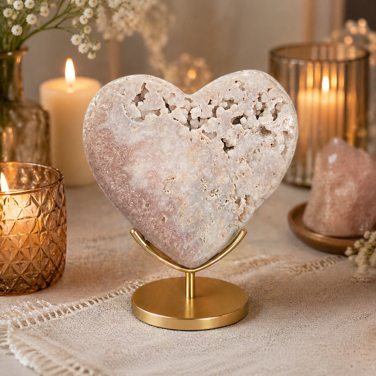 Pink Amethyst Heart PAH014