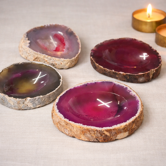Pink Agate Polished Bowl