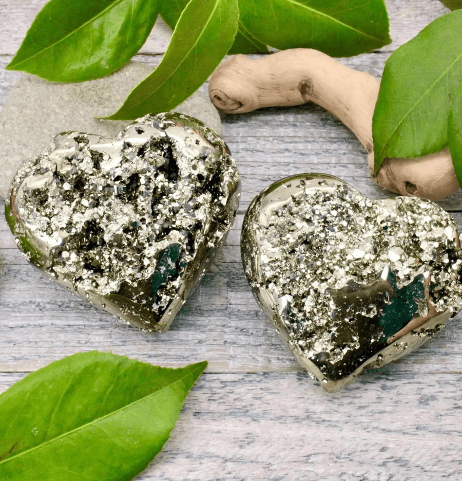 Pyrite Cluster Heart - Spirit and Stardust
