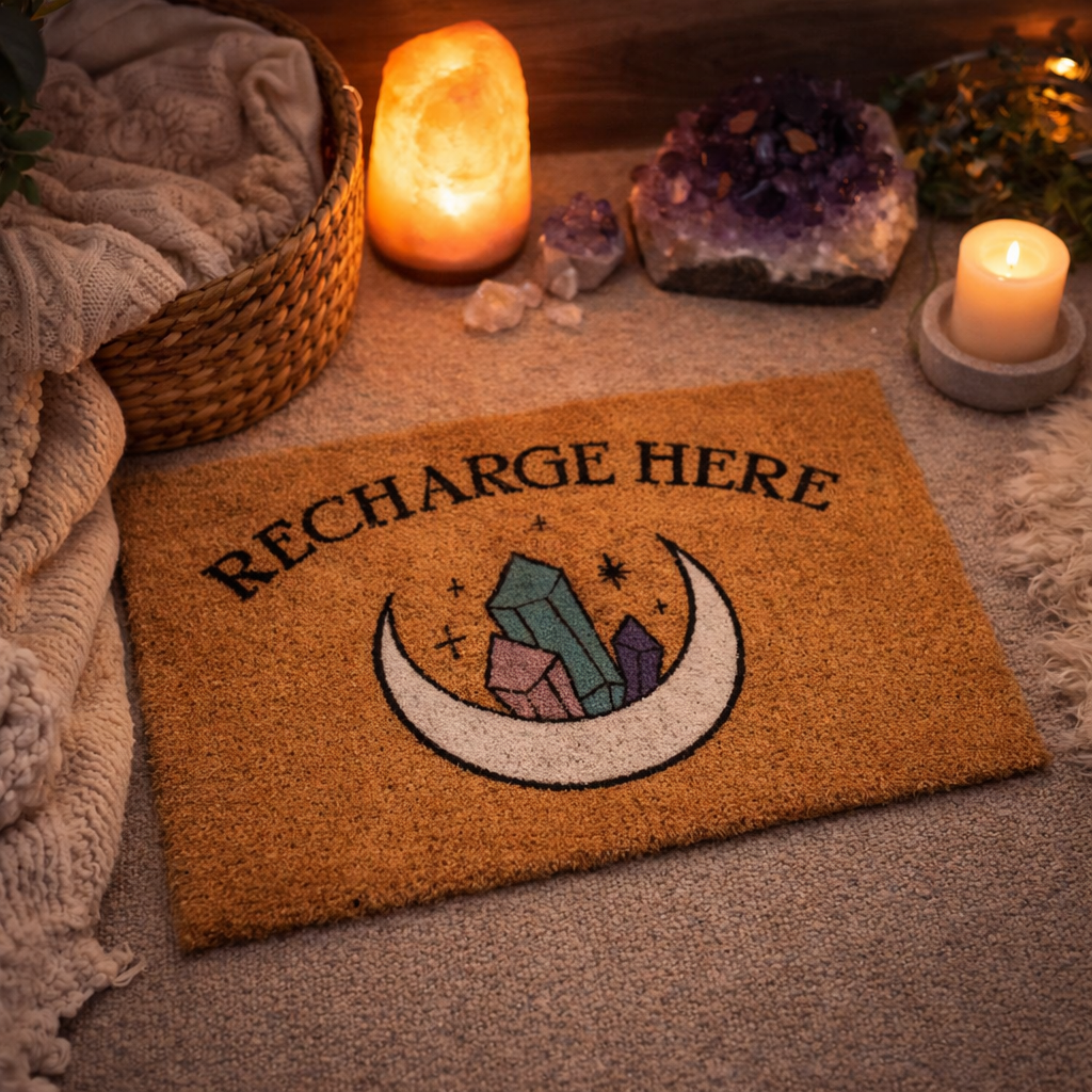 Recharge Here Crystal Doormat