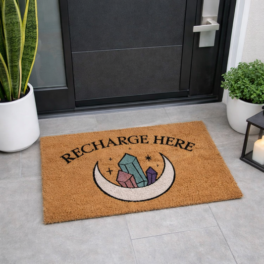 Recharge Here Crystal Doormat