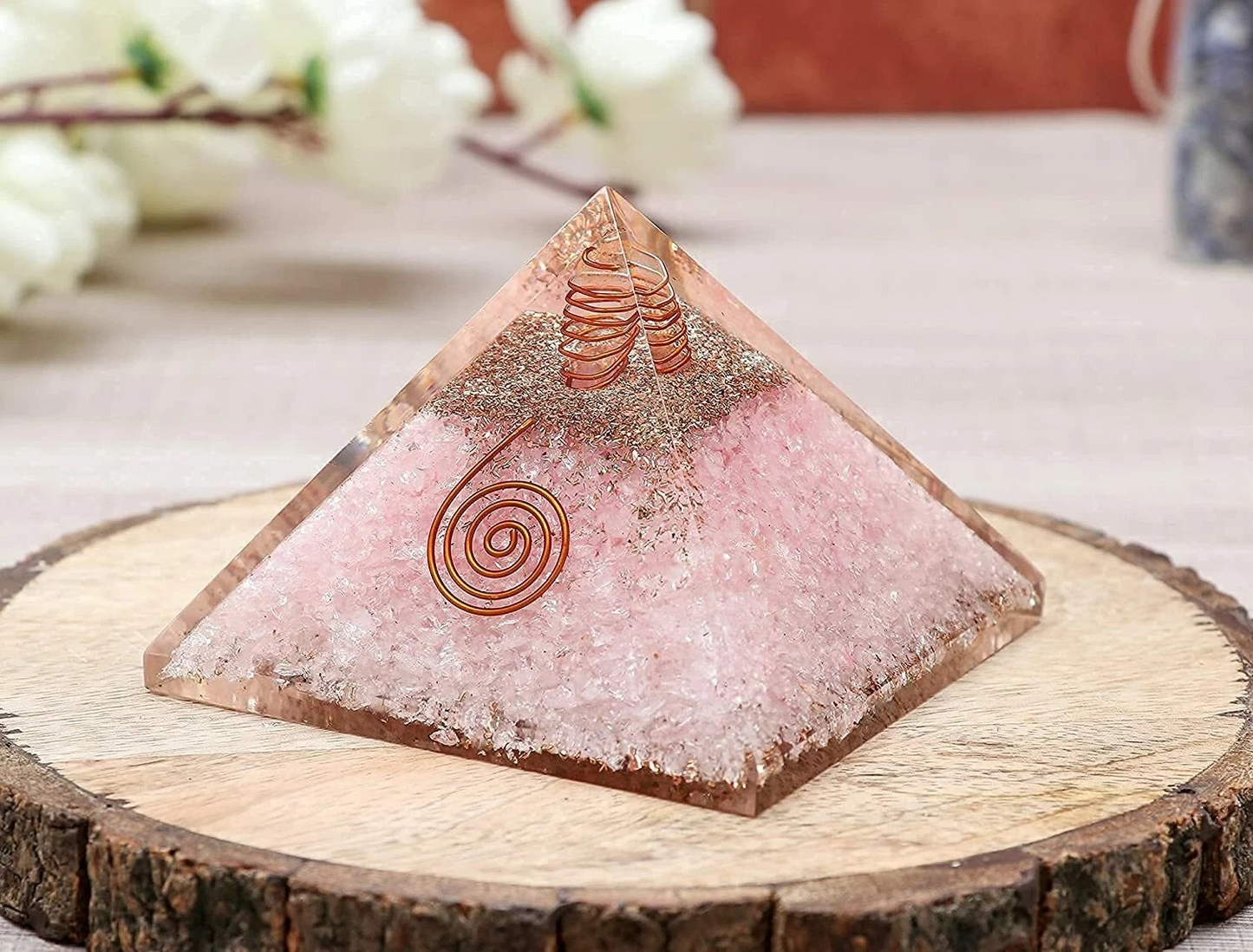 Rose Quartz Orgonite Pyramid