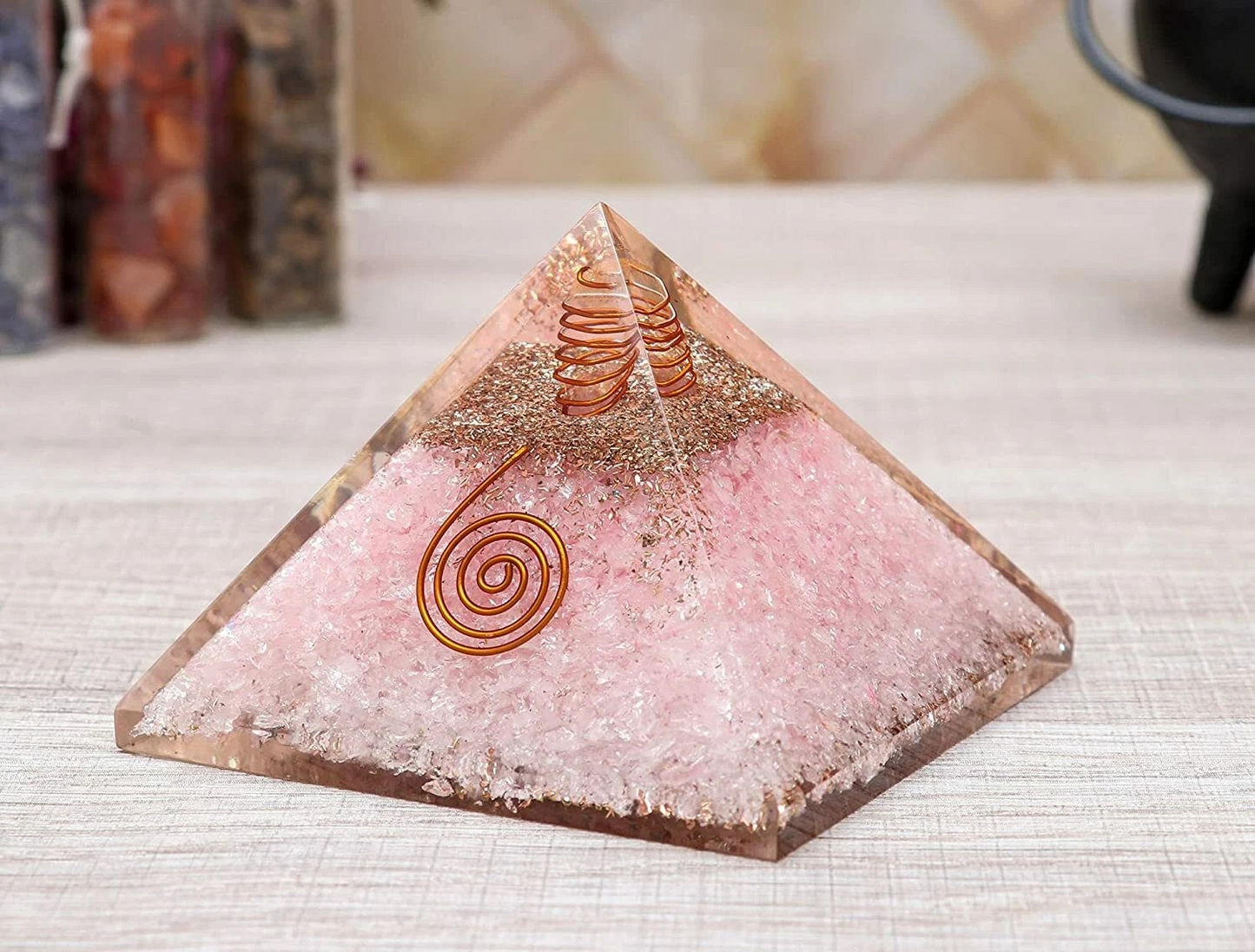 Rose Quartz Orgonite Pyramid