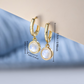 Round Moonstone 18K Gold Plated Drop Earrings