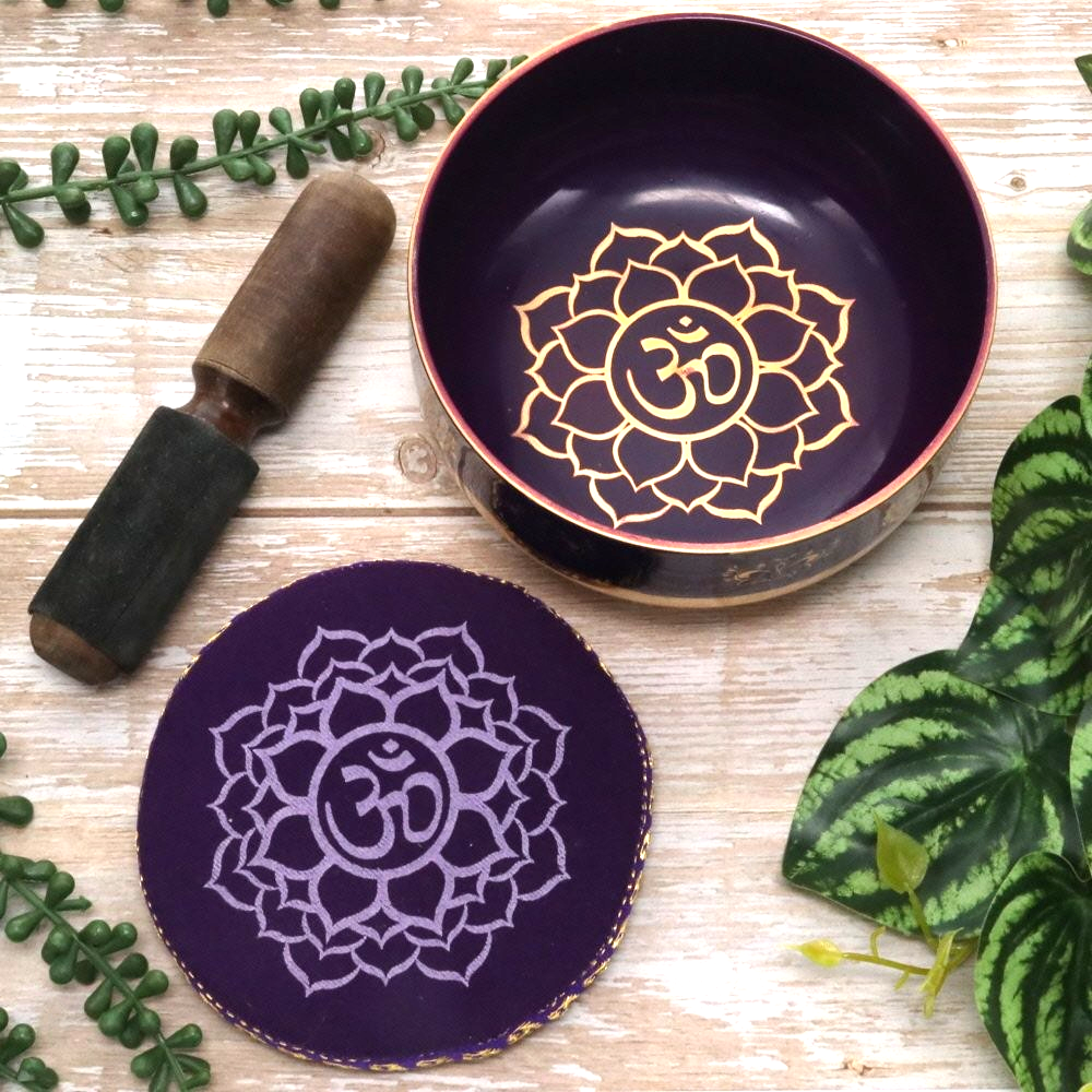 Brass Singing Bowl Gift Set - Purple (12.5cm)