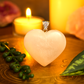 Selenite Heart Pendant Necklace (30mm)