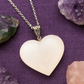 Selenite Heart Pendant Necklace (30mm)