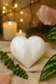 Selenite Heart with Angel Wings Engraving (70mm)