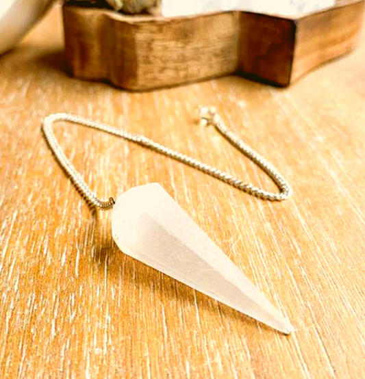 Selenite Crystal Hexagon Pendulum