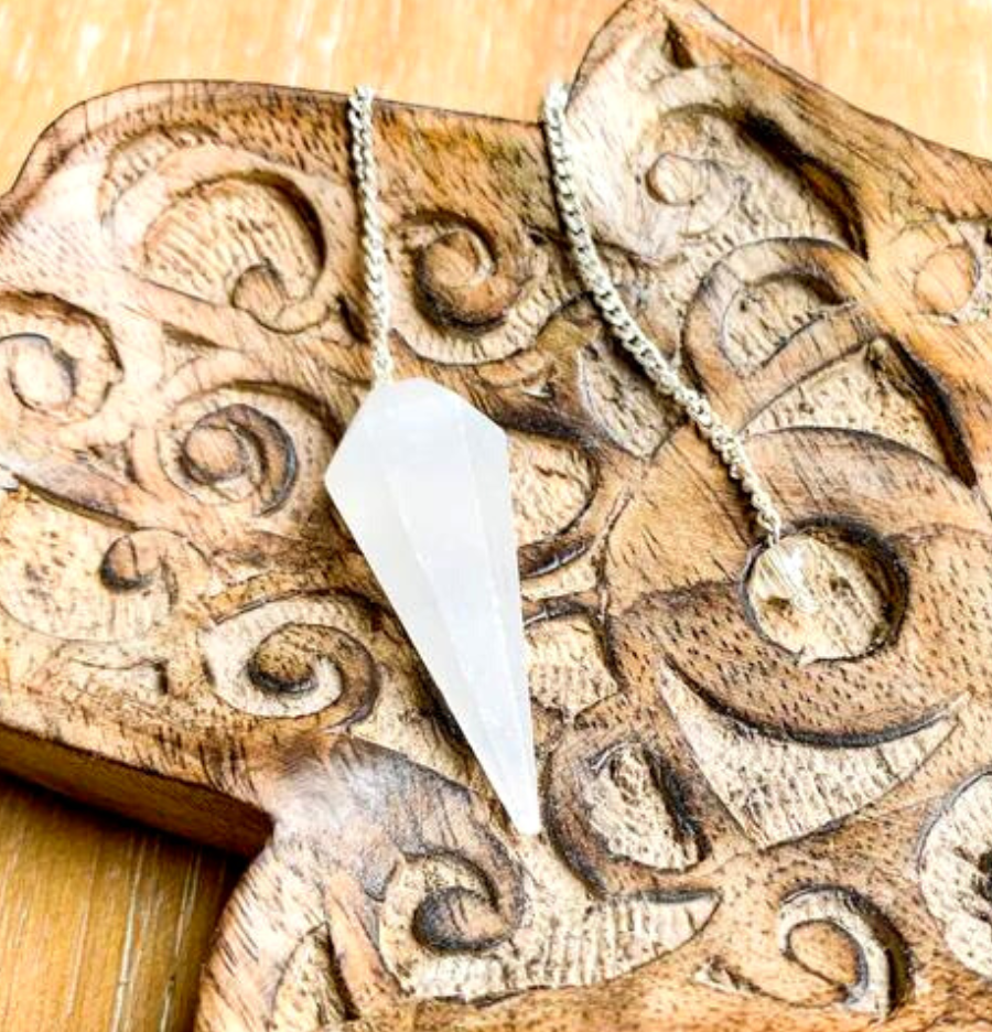 Selenite Crystal Hexagon Pendulum