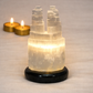 Selenite Twin Tower Lamp (20cm)